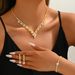 Bridal Jewelry Marquise Gold Necklace Earrings Bracelet Wedding Versatile Accessories Luxurious Women's Three-Piece Set_ipsvogv.com