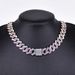 Men’s Jewelry Set Fashion New 15mm Diamond Shaped Flip Top Interval Inlaid Rhinestone Cuban Necklace Thick Hip Hop Trendy Jewelry_ipsvogv.com
