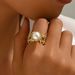 New niche style women's plain with personalized inlay of large pearls, high-end design and open ring_ipsvogv.com