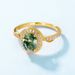 Natural Water Grass Agate Plated 10K Gold Ring S925 Silver Inlaid Green Moss Finger Ring Light Luxury_ipsvogv.com