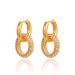Women's Jewelry Stainless Steel K Gold Plated Zircon Ring Pendant Thick Earrings Fashionable And Versatile High End Temperament Earrings_ipsvogv.com