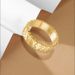 Metal hammered ring S925 sterling silver plated with gold light luxury ring silver jewelry_ipsvogv.com