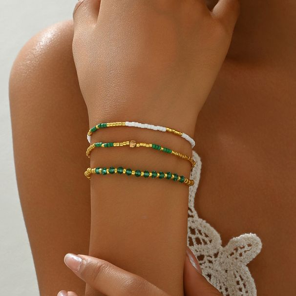 Minimalist women's multi-layered with personalized bohemian style bead design, niche bracelet three piece set of_ipsvogv.com