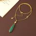 Lossyrow Water Drop Peacock Stone Pendant Necklace Autumn and Winter, High Light Luxury, Small Personality, Sweater_ipsvogv.com
