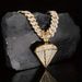 Trendy Men's Ins Style Full Diamond Pendant Cuban Necklace Unisex Cool Hip Hop Rapper Accessories_ipsvogv.com