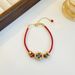 New Four Leaf Clover Chinese Style Snake Year Red Rope Bracelet With A Sense Of Luxury, Simplicity, Temperament, Zodiac Year Leath_ipsvogv.com