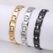 Men's And Women's Jewelry Fashionable Light Luxury Pyramid Diamond Stainless Steel Magnet Bracelet_ipsvogv.com