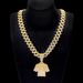 Diamond studded No. 7 jersey pendant, alloy Cuban chain, new style set, daily wear, hip hop style necklace_ipsvogv.com