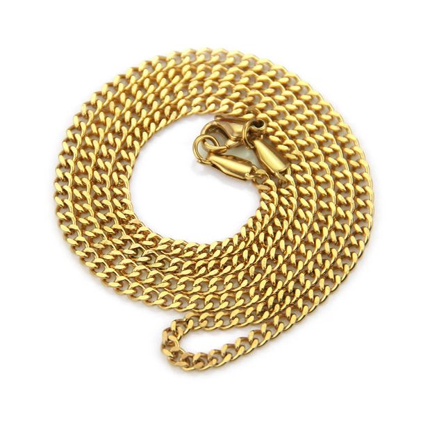 Hip hop men's stainless steel fine style vacuum electroplated Cuban necklace neck collarbone chain_ipsvogv.com