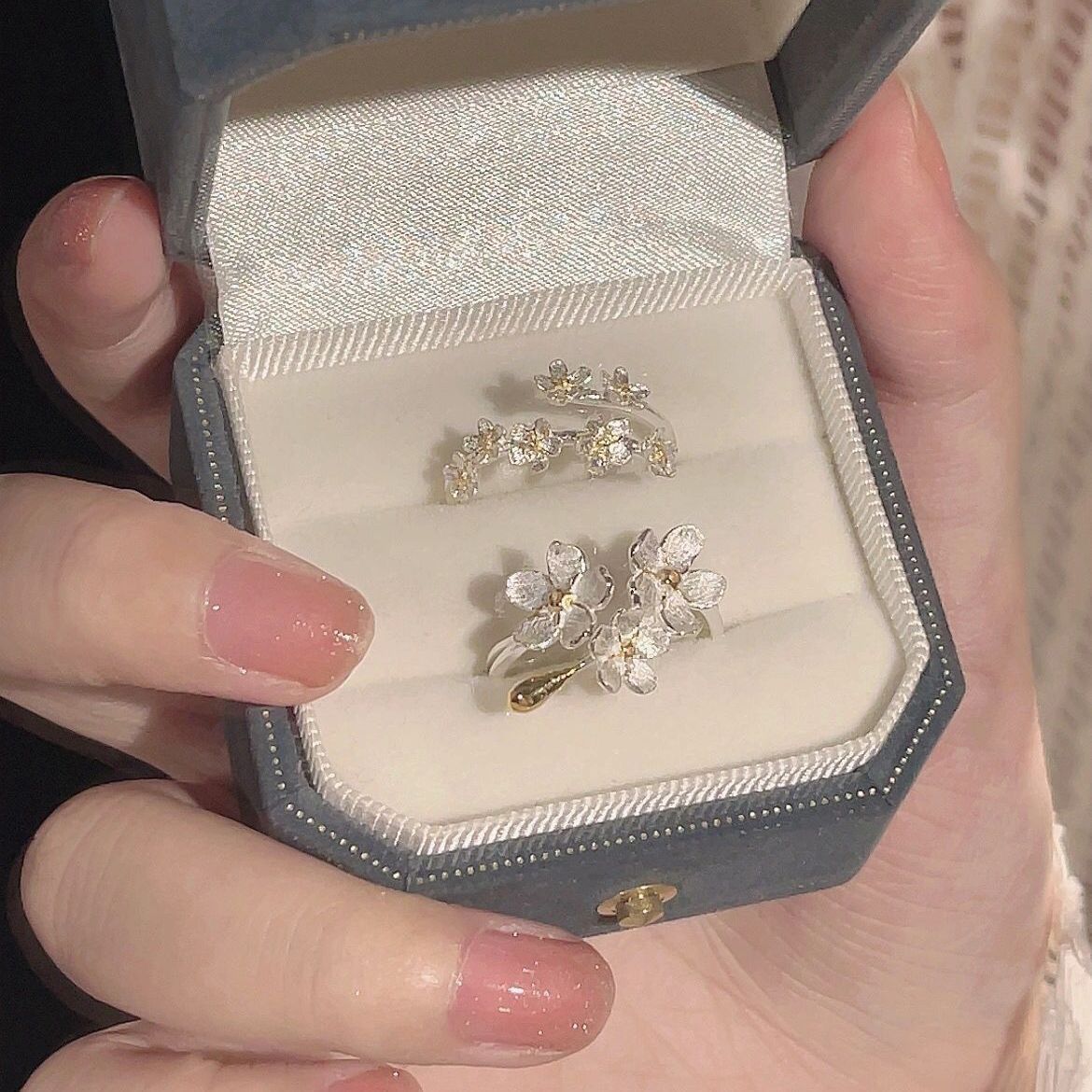 Flower Opening Ring, Iris Flower, French Niche Design, High-end Feeling, Light Luxury Temperament, Adjustable Ring For_ipsvogv.com