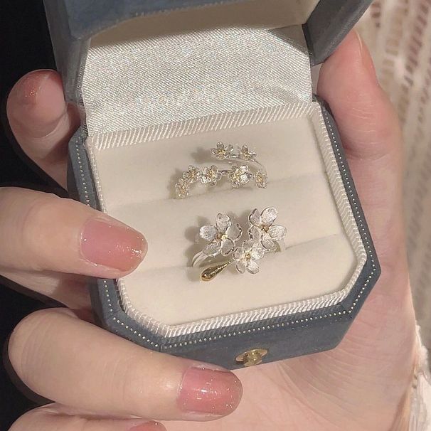 Flower Opening Ring, Iris Flower, French Niche Design, High-end Feeling, Light Luxury Temperament, Adjustable Ring For_ipsvogv.com