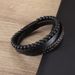 Hot selling natural stone volcanic stone leather bracelet, multi-layer men's leather woven bracelet_ipsvogv.com