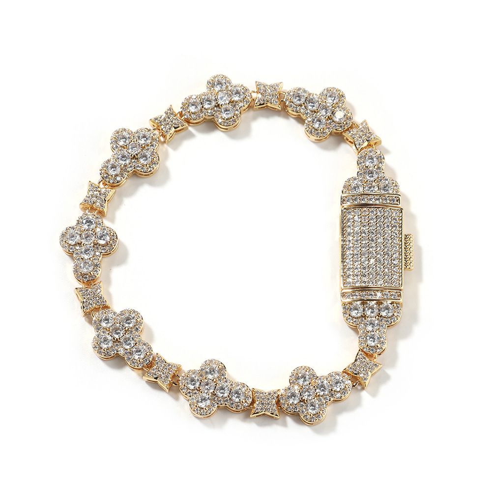 Women's Jewelry Minimalist Fashion 10mm Cross Flower Bracelet With Micro-Pavé Zirconia For Elegant Shine_ipsvogv.com