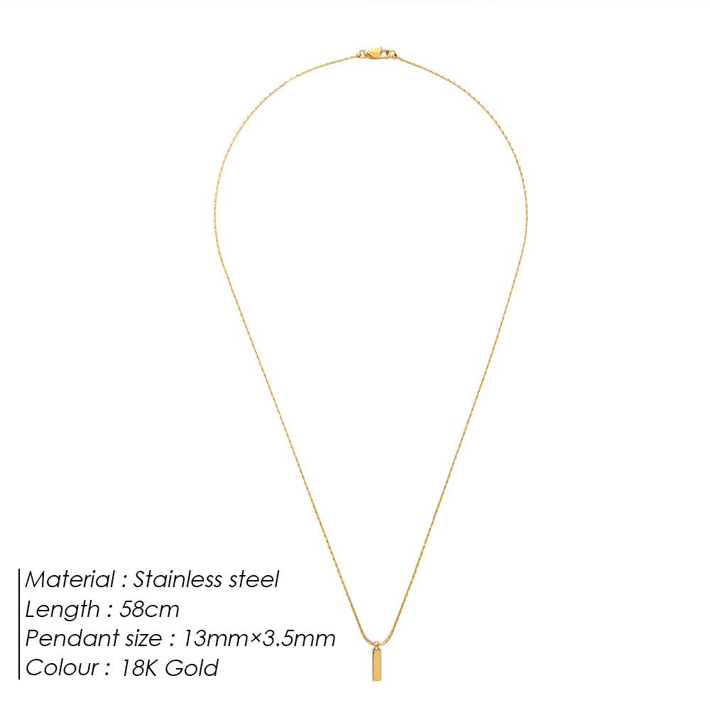 Men's Jewelry Small Brick Simple Necklace Hip Hop Fashion Design Clavicle Chain Light Luxury Sweater Chain Accessories_ipsvogv.com
