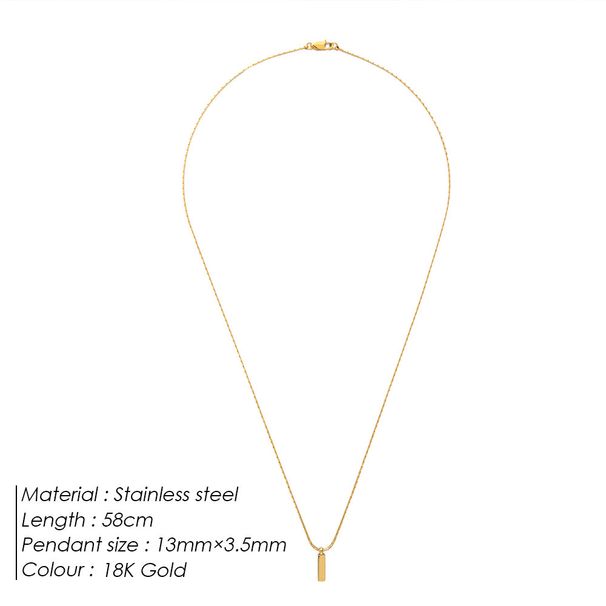 Men's Jewelry Small Brick Simple Necklace Hip Hop Fashion Design Clavicle Chain Light Luxury Sweater Chain Accessories_ipsvogv.com