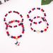 Five Pointed Star Handmade Patriotic Star Beaded Bracelet Set – Natural Stone American Flag Pendant Adjustable Independence Day Jewelry_ipsvogv.com