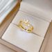 【 Real Gold 】 Shell Butterfly Full Diamond With Adjustable Opening, Simple Handmade Ring, Couple's Pair Ring_ipsvogv.com