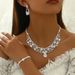 Pinduoduo Water Drop Tassel Necklace Earrings Bracelet Set High-end Versatile Dress Jewelry_ipsvogv.com