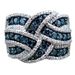 Blue Female Exaggerated Silver Plated Engagement Ring_ipsvogv.com