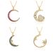 Light Luxury Copper Plated Colored Zircon Moon Love Pendant Necklace Female Niche Internet Celebrity Versatile Necklace_ipsvogv.com
