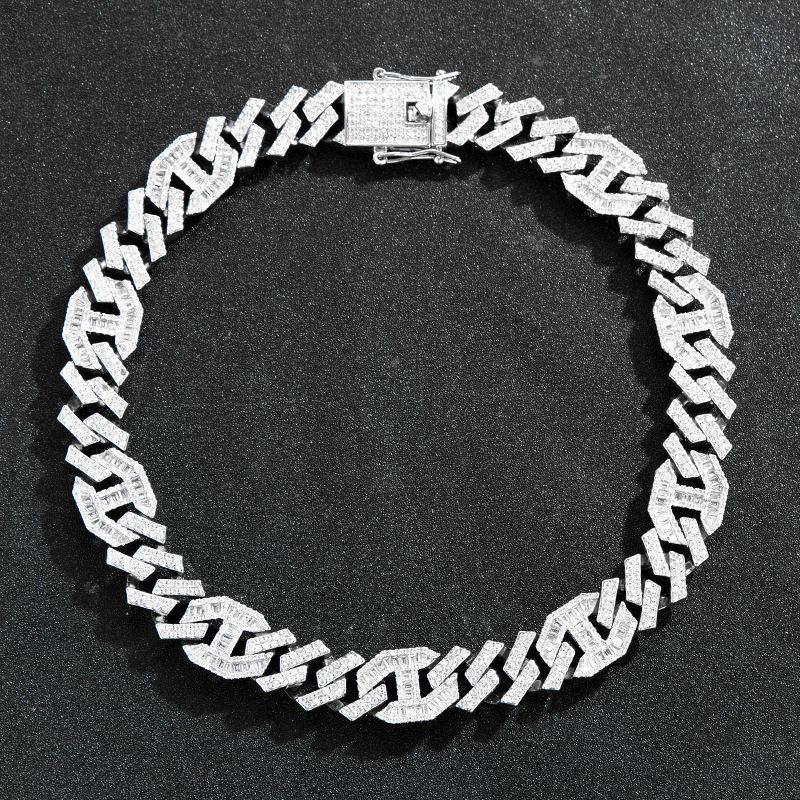 New Japanese Buckle Geometric Dia Studded Cuban Chain Personality Street All Match Men And Women Accessories Niche Hip_ipsvogv.com