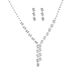 Diamond Clavicle Necklace Set - Elegant 3-Piece Jewelry For Evening Dress & Wedding (Necklace, Earrings & Bracelet)_ipsvogv.com