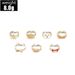Fashionable Gold Bow V-shaped 8-shaped Crown Eye Opening 7-piece Set Ring Specially Designed_ipsvogv.com
