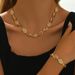 New light luxury style women's bracelet necklace set with personalized electroplated geometric symbol design collarbone_ipsvogv.com