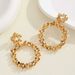 Statement Personality Temperament Long Drop Earrings Pearl Rhinestone Bohemian Exaggerated Flower Ear Jewelry_ipsvogv.com