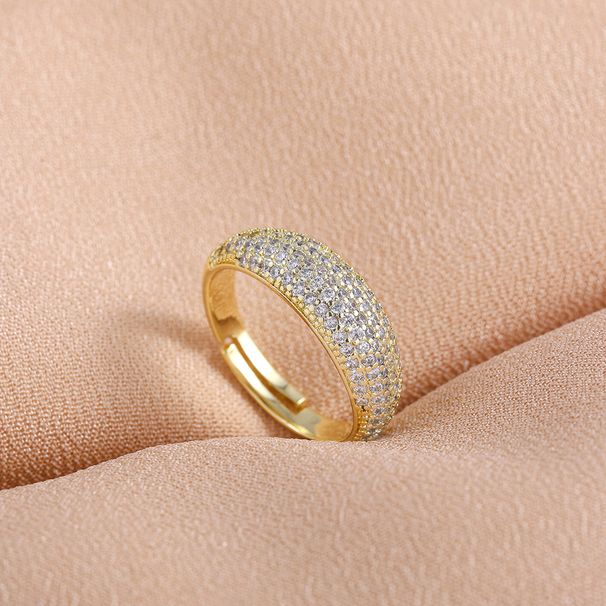 Unisex Fashion Style Personality Full Of Stars Full Of Diamonds Inlaid Design Sense Of Light Luxury Gold Plated Ring_ipsvogv.com