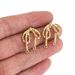 Stainless Steel Gold Vacuum Electroplated Bow Shaped DIY Jewelry Production Earrings_ipsvogv.com