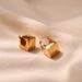 Heavy industry series high end personality earrings copper plated with K real gold geometric square three dimensional slim earrings_ipsvogv.com