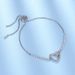 Love Necklace Women Rose Gold Heart Shaped Bracelet Crystal Elements Women's Style For Over Years Old_ipsvogv.com