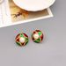 New colored enamel pearl ear clip design with brass electroplating genuine gold, fashionable and personalized earrings_ipsvogv.com