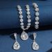 Hot Selling Full Diamond Large Water Drop Crystal Necklace Earrings Bracelet Jewelry Three-Piece Set_ipsvogv.com
