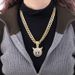 Hip Hop Personality Cat Head Pendant Rap Niche Full Diamond Environmentally Friendly Alloy Animal Jewelry Cuban Chain_ipsvogv.com