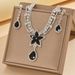 Women’s Jewelry Set Fashion Jewelry Set Red Crystal Five Pointed Star Necklace Earrings Bride Wedding Jewelry Set_ipsvogv.com