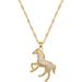 【 Titanium Steel 】 Steed Steps On Mountains And Rivers, Light Luxury Temperament, Gorgeous Full Diamond Necklace,_ipsvogv.com