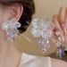 Women’s Jewelry Set Fashion Super Fairy Colored Crystal Shell Flower Earrings Exaggerated Niche High End Temperament Earrings New Female Earrings_ipsvogv.com