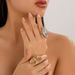 Jewelry Metal Thread Wrapped Open Female Personality Geometric Coil Gold Hoop Ring Handpiece_ipsvogv.com