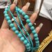 Medieval Western Jewelry Turquoise Round Bead Light Luxury Niche Design Trendy Stacked Necklace For Women_ipsvogv.com