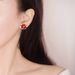best Selling Sunflower Earrings Inlaid With Myanmar Pigeon Red Zircon Earrings Gold Diamond Earrings_ipsvogv.com