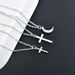 2025 New Arrivals Sier Color Choker Simple Moon Cross Pendants Necklaces For Women Metal Chain Necklace Female Jewelry Accessories_ipsvogv.com
