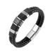 Real leather double-layer stainless steel bracelet, Valentine's Day gift for boyfriend, men's versatile woven_ipsvogv.com