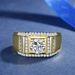 MJZ015 Full Bold 1.25-Carat Diamond Plated With White Gold, Elegant Men's Ring_ipsvogv.com