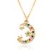 Women’s Jewelry Set Fashion Electroplated Brass Moon And Star Necklace Bohemian Zircon Niche Micro Inlaid Cast Clavicle Necklace_ipsvogv.com