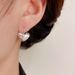 Korean Style Fashion Simple Silver Metal Brushed Heart Niche Design Sweet Cool Versatile Earrings_ipsvogv.com