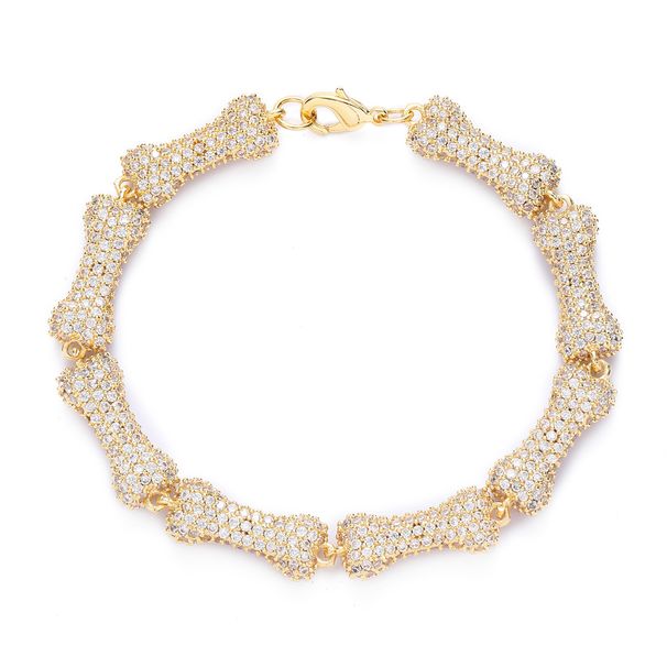 Women’s Jewelry Set Fashion New Necklaces Hip Hop Bone Necklace 10mm Full Of Zircon Pink Necklace Personality Men And Women Hip Hop Necklace_ipsvogv.com