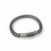 Minimalist Hip-Hop Men's Trend Stainless Round Polished Bracelet Titanium Steel Denim Blackened Reversible Chain_ipsvogv.com