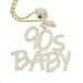 Men's Punk Style Zircon Letter Necklace - 90S Baby Hip Hop Chain With Cubic Zirconia, Adjustable 24-32 Inches (Silver/Gold) Zircon Men's Necklace_ipsvogv.com